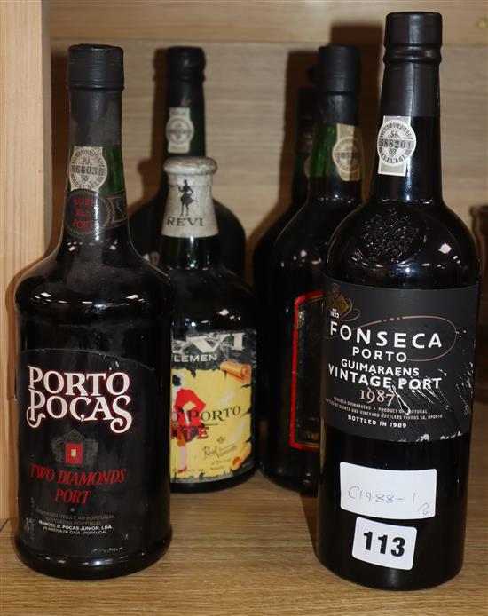 One bottle of Fonseca 1987 Vintage Port and five other ports